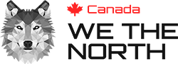 Minimalistic, strict, dark blue logo for We The North Market, with stylized WTN letters